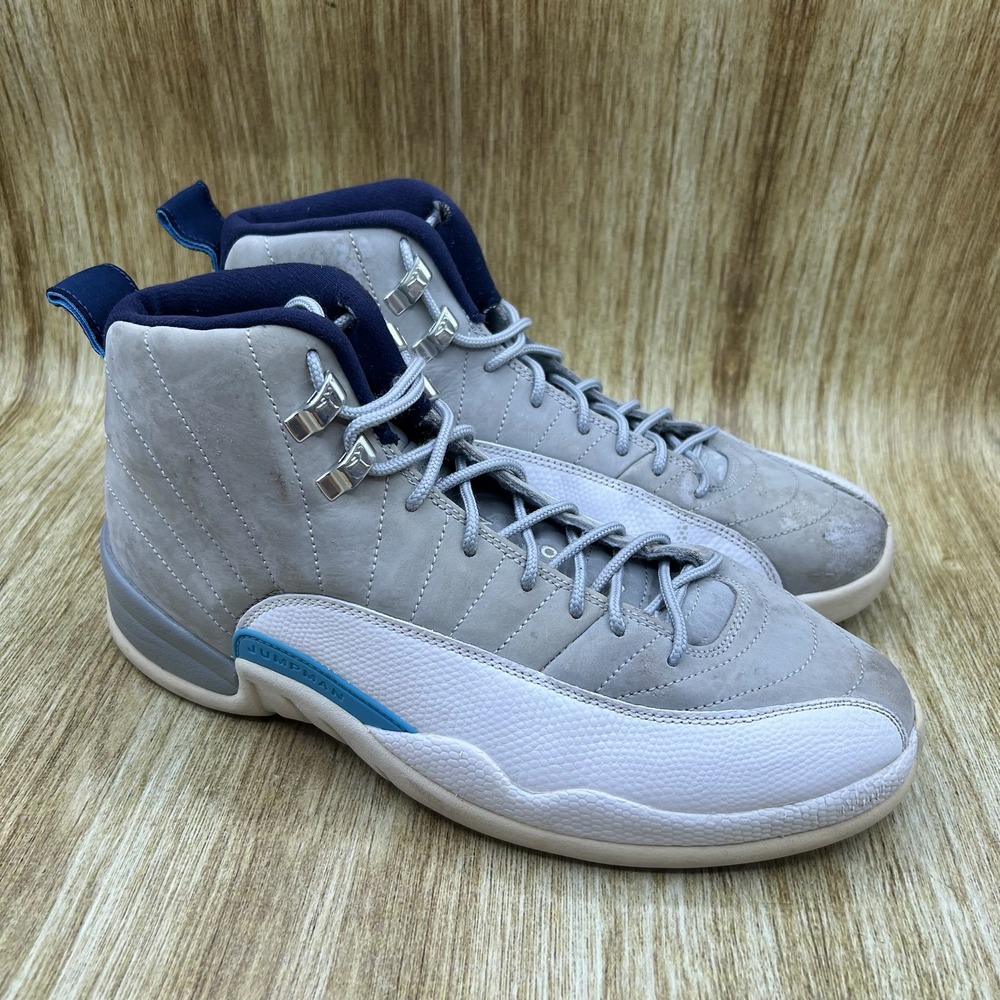 Nike Air Jordan 12 Retro Men's Size 9 Grey University Blue Sneakers 130690-007 - Picture 1 of 10